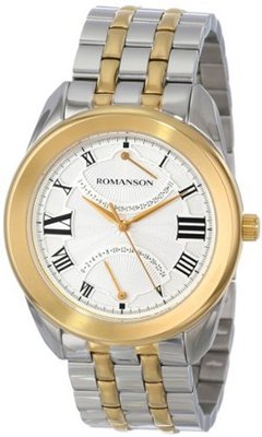 Romanson TM2615BM1CAS5G Classic Precision Quartz Retrograde Date and Dual Time Zone 24 Hour GMT Function