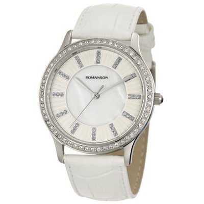 Swiss Quartz With Crystal Encrusted Bezel And Mother Of Pearl Dial