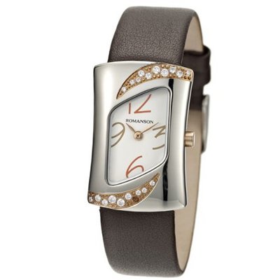 uRomanson Swiss Quartz With Crystal Encrusted Bezel 