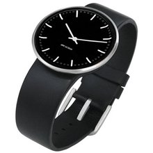 Rosendahl Arne Jacobsen Black City Hall Dial Black Calf Skin Band (1.6" Dia.)