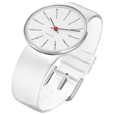 Rosendahl Arne Jacobsen White Banker Dial White Calf Skin Band (1.3" Dia.)