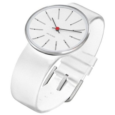 Rosendahl Arne Jacobsen White Banker Dial White Calf Skin Band (1.6" Dia.)