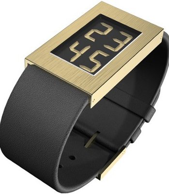 Rosendahl Black Dial, 8 Micron Gold Plated Case, Calf Skin Strap (1.3" Dia.)