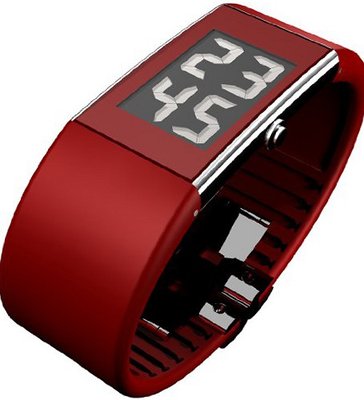Rosendahl Ii Digital, Red Case With Sides Of Mirror Polished Stainless Steel