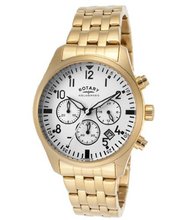 Aquaspeed Chronograph White Dial Gold Tone Ion Plated Stainless Steel