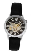 Automatic Skeletonize Dial Black Genuine Leather