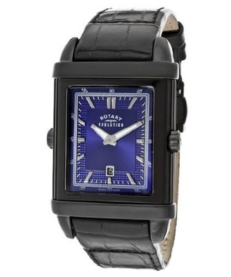 Evolution TZ2 Blue/Black Reversible Dial Black Genuine Leather