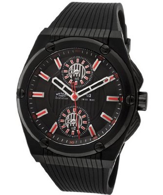 Evolution TZ3 Black Dial Black IP SS Case Black Textured Rubber