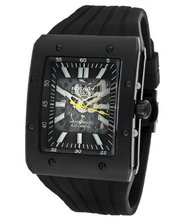 Rotary Automatic Skeletonize Dial Black Silicone