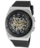 Rotary Automatic Skeletonized Silver/Black Dial Black Rubber