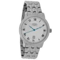 Rotary Gents Date Silver Textured Dial Metal Bracelet Strap GB72825-01