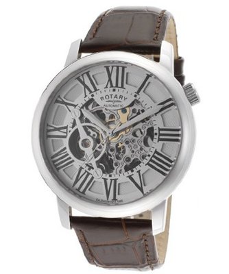 Rotary GLE000015-21 43mm Automatic Ion Plated Stainless Steel Case Leather Mineral