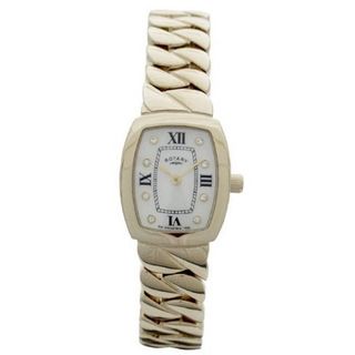 Rotary Ladies Analogue Gold Plated Solid Bracelet Metal Strap LB02441/40