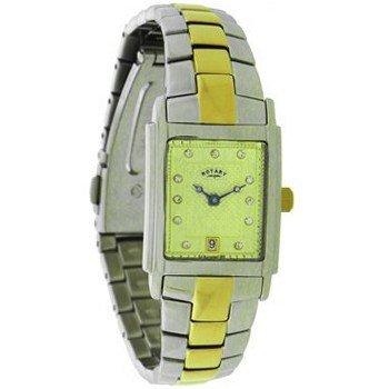 Rotary Ladies Date Square Champagne Dial Metal Bracelet Strap LB72830-40