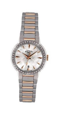 Rotary LB02844-41 Ladies White Mop Dial Two Tone Bracelet