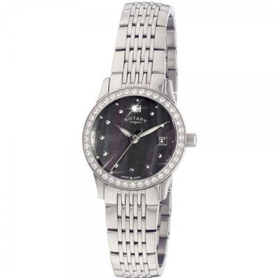 Rotary LB08001-37 Ladies Diamond Black Dial