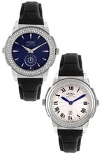 uRotary Evolution TZ2 Reversible Round Case Color: Silver, Dia Color: Blue, Strap Color: Black 