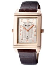 uRotary Revelation Black Dial Brown Genuine Leather 