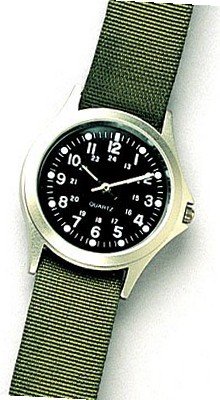 Military GI Style Quartz with Olive Drab Band