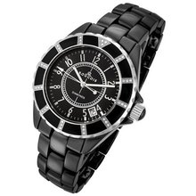 Rougois High Tech Black Ceramic with 36 Genuine Diamonds