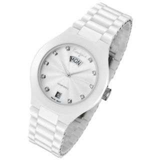 Rougois Ladies white Ceramic Dress With Genuine Diamonds