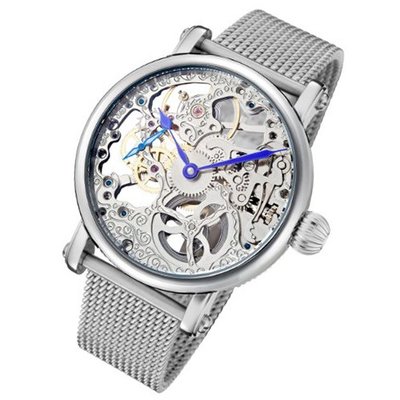 Rougois Mechanique Skeleton Steel Steel Mesh Band