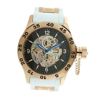 Rougois Rose Gold Automatic Skeleton Naval Officer Diver