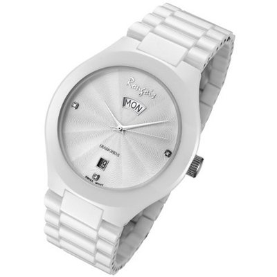 Rougois White Ceramic with Genuine Diamonds