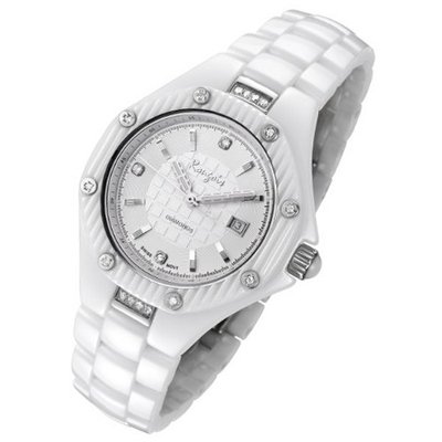 Rougois White High Tech Ceramic with 19 Genuine Diamonds