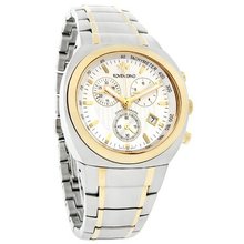 Roven Dino Aviator Silver Dial Two Tone Swiss Chronograph 6016MTT55