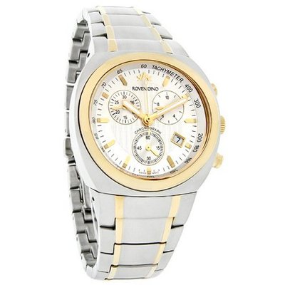 Roven Dino Aviator Silver Dial Two Tone Swiss Chronograph 6016MTT55