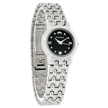 Roven Dino Azza Ladies Black Dial Stainless Steel Swiss Quartz 6005LSS12