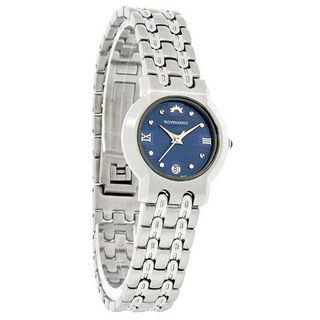 Roven Dino Azza Ladies Blue Dial Stainless Steel Swiss Quartz 6005LSS11