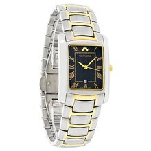 Roven Dino Lexington Rectang. Black Dial 2Tone Swiss Quartz 6012MTT12