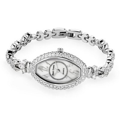 Bracelet Style Cubic Zirconia Mother of Pearl Dial Stainless Steel