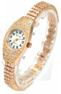 Royal Crown 2502RG Jewelry Diamond Oval Dial Rose-golden Stainless Steel Wrist