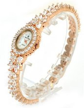 Royal Crown 2527B17 Jewelry Waterproof Rose-golden Oval Dial Stainless Steel