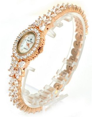 Royal Crown 2527B17 Jewelry Waterproof Rose-golden Oval Dial Stainless Steel