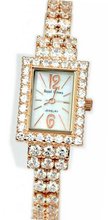 Royal Crown 3584RG Diamond Rectangle Dial Rose-golden Stainless Steel Wrist