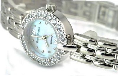 Royal Crown 3602 Jewelry Diamond Waterproof Round Dial Stainless-steel Wrist