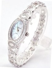 Royal Crown 3651 Jewelry Waterproof Silvery Oval Dial Stainless Steel Band