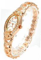 Royal Crown 3651RG Jewelry Diamond Oval Dial Rose-golden Stainless Steel Wrist