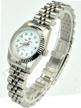 Royal Crown 3662 Jewelry Diamond White Round Dial Stainless Steel Wrist