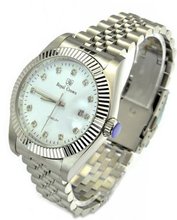 Royal Crown 3662 Jewelry Diamond White Round Dial Stainless Steel Wrist