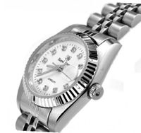 Royal Crown 3662 Jewelry Diamond White Round Dial Stainless Steel Wrist