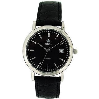 Royal London Black Dial Leather Classic Gents Calendar 40004-03