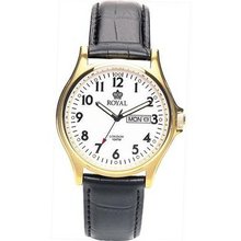 Royal London Gents Calendar Dial Black Genuine Leather Strap 41018-02
