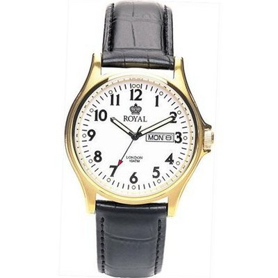Royal London Gents Calendar Dial Black Genuine Leather Strap 41018-02
