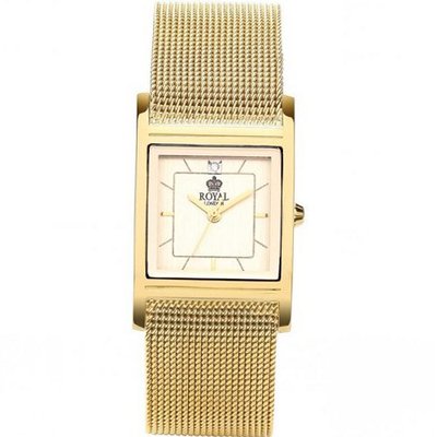 Royal London Ladies Gold Plate Stainless Steel Mesh Bracelet Strap 21171-02