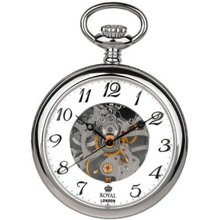 Royal London Mechanical Open Face Gents - Silver Tone Pocket 90002-01